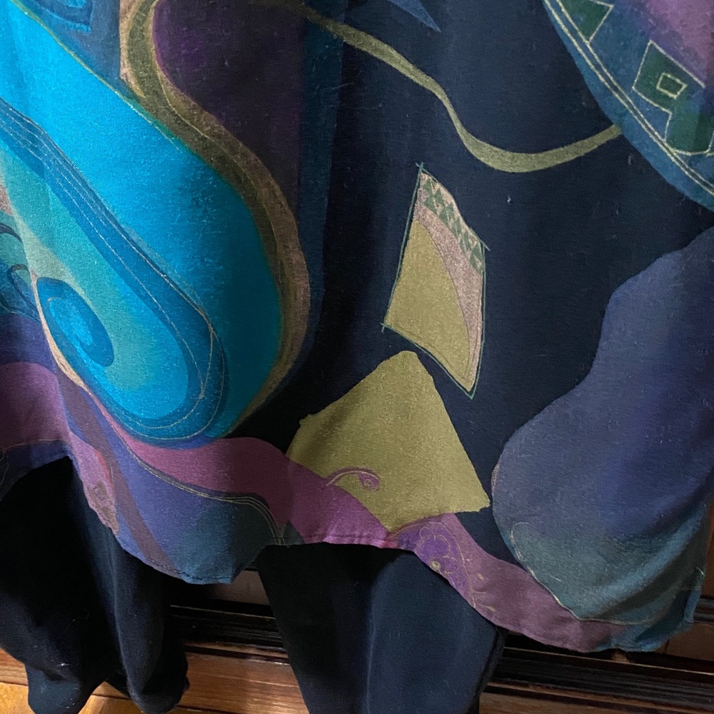 Vikki Vi vintage Black body suit and colorful long vest plus size 26 W - Picture 16 of 17